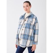 LC Waikiki Maternity Ekose Uzun Kollu Hamile Oduncu Gömlek Ceket - Standart - Mavi