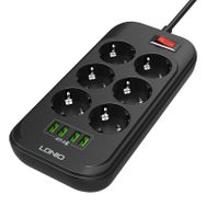 LDNIO SE6403 6'lı 3.4A 4 Port USB Girişli Akım Korumalı Priz