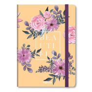 Le Color 17 x 24 cm Kareli Sarı Çiçekli Defter