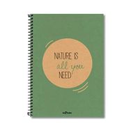 Le Color 2015074/2 Yeşil A4 Eco Kraft Spiralli Kareli Defter
