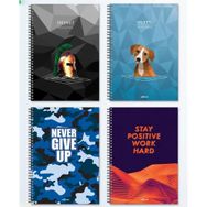 Le Color 4'lü Spiralli A4 200 Sayfa Çizgili Defter Seti