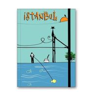 Le Color Çizgili Lastikli Boğaz Renkli İstanbul Defter