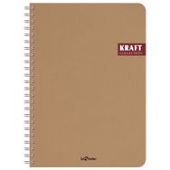 Le Color Kraft Ofis Spiralli Çizgili Kahve Defter