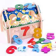 Learning Toys Math Wooden Blocks House
