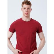 Lee Cooper 222 Lcm 242054 Twingo Bisiklet Yaka Slim Fit Pike Desenli Bordo Erkek T-shirt