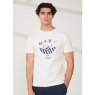 Lee Cooper 232 LCM 242013 FRANK Bisiklet Yaka Beyaz Erkek T-shirt