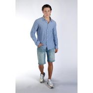 Lee Cooper 242 LCM 241006 Mavi Nisjos Erkek Dokuma Gömlek
