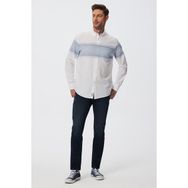 Lee Cooper Carlo Beyaz-Mavi Dokuma Erkek Gömlek