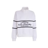 Lee Cooper Dik Yaka Baskılı Sweatshırt, M, 5003203504, Beyaz, kadın