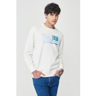 Lee LL20FRNQ Bisiklet Yaka Ekru Erkek Sweatshirt