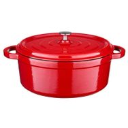 Leggno Gourmet Flame Kırmızı 24 cm Demir Döküm Derin Tencere