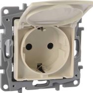 Legrand 768418 Raventi Krem Kapaklı Topraklı Priz
