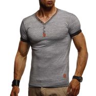 Leif Nelson LN-1390 Antrasit V Yaka Erkek T-shirt