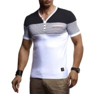 Leif Nelson LN-4885 V Yaka Beyaz Erkek T-shirt