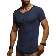 Leif Nelson LN-8209DB Koyu Mavi Erkek T-shirt