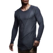 Leif Nelson LN6323 Kapüşonlu Uzun Kollu Bisiklet Yaka Antrasit Erkek Sweatshirt