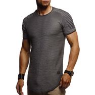 Leif Nelson LN6325 Bisiklet Yaka Dar Kesim Pamuk Antrasit Erkek T-shirt
