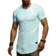 Leif Nelson LN6325 Bisiklet Yaka Dar Kesim Pamuk Nane Erkek T-shirt