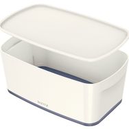 Leitz 52191001 A5 MyBox KapaklıParlak Görünüm Plastik Beyaz Gri Küçük 5 l Saklama Kutusu
