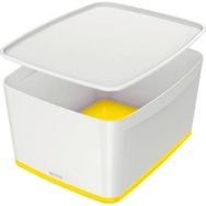 Leitz Mybox 5216 Sarı-Beyaz Kapaklı Geniş Saklama Kutusu