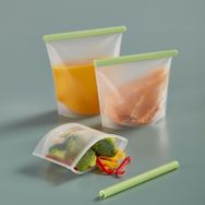 Lekue Yeşil 500 ml Şeffaf Silikon Saklama Çantası