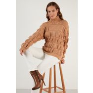 Lela 4616108 Camel Örme Kadın Kazak