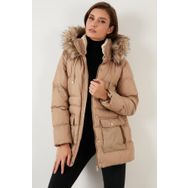 Lela 497IRMAK Koyu Bej Kadın Mont