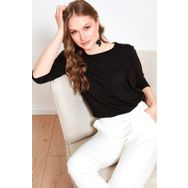 Lela 5861416Y Siyah Bisiklet Yaka Kadın Bluz