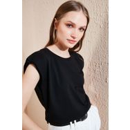 Lela 5864019 Siyah Kadın T-shirt