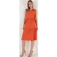 Lela 5865099 Koyu Oranj Kadın Elbise