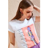 Lela 6001003 Beyaz Kadın T-shirt