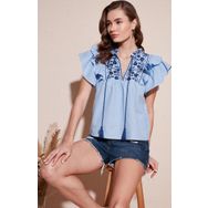 Lela 611BZ0253 Mavi Kadın Bluz