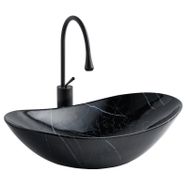 Lena E-2113M5 Siyah Tezgah Üstü Porselen Lavabo