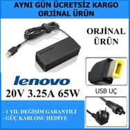 Lenovo Usb Uç 20V 3.25A 65w Uyumlu Laptop Adaptör