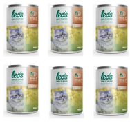 Leo's 6x400 gr Somon Parça Etli Soslu Kedi Konservesi