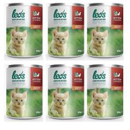 Leo's 6x400 gr Tavuk Parça Etli Soslu Yavru Kedi Konservesi