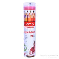 Lets L-4224 Tam Boy Metal Tüp 24 Renk Kuru Boya Kalemi