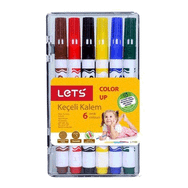 Lets L-7106 6 Renk Yarım Boy Plastik Kutu Keçeli Kalem