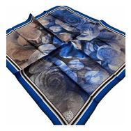 Levidor 21352 Saks Mavi Batik Desenli Tivil İpek Eşarp