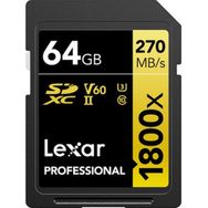 Lexar 64 GB Gold Series 1800X UHS-II SDXC 270 mbs Hafıza Kartı