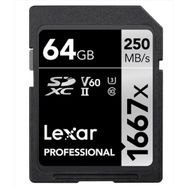 Lexar 64GB Professional 1667x SDXC™ UHS-II, 250MB/s okuma 80MB/s yazma C10 V60 U3 Hafıza Kartı