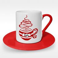 Leydi Collection İsimli Kırmızı 1 Türk Kahvesi Fincanı