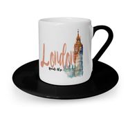 Leydi Collection London Tasarımlı Siyah 2 Türk Kahvesi Fincanı