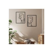 Leylaser 20x25 cm 2'li Kadın Yüzleri Dekoratif Ahşap Tablo