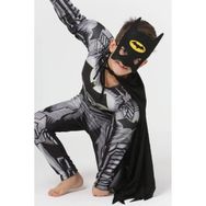 Life For Moda Erkek Çocuk Batman Pelerinli ve Maskeli Kaslı 4-5 Yaş Siyah Gri Erkek Çocuk Kostümü