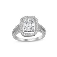 Lilarote 0.85 Ct Baget Pırlanta Modern Tasarım Yüzük
