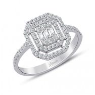Lilarote Pırlanta Lilarote 0.40 ct Çift Sıra Baget Kare Tektaş Yüzük