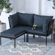 Limni Home Mini Multilounge Şezlong Siyah Bahçe/Balkon Mobilyası
