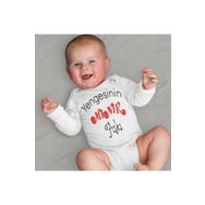 Limon Unisex Bebek Beyaz Yengesinin Minik Aşkı Yazılı Tulumu Zıbın