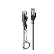 Lindy LIN-47604 2 mt CAT 6A 500 MHz S-FTP Güvenlik için Kilitlenebilir Gri Patch Cord Kablo